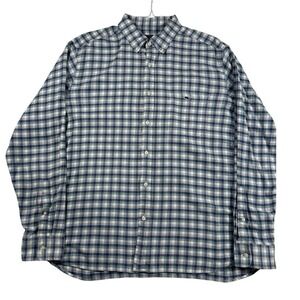 Vineyard Vines Mens XL Classic Fit Gingham Cotton Linen Stretch Shirt Blue Green